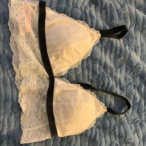 Cream and white bra